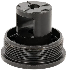 ADVANCED ARMAMENT COMPANY 65011 Flange Indexing Direct-Thread Adapter 5/8"-24 tpi, Muzzle Brake Design, 1-3/8"-24 tpi Socket