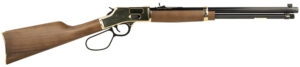 Henry H006GL Side Gate 44 Mag/44 Special 10+1 20" Blued Octagon Barrel, Polished Brass Rec, American Walnut Stock, Adj. Sight, Large Loop Lever