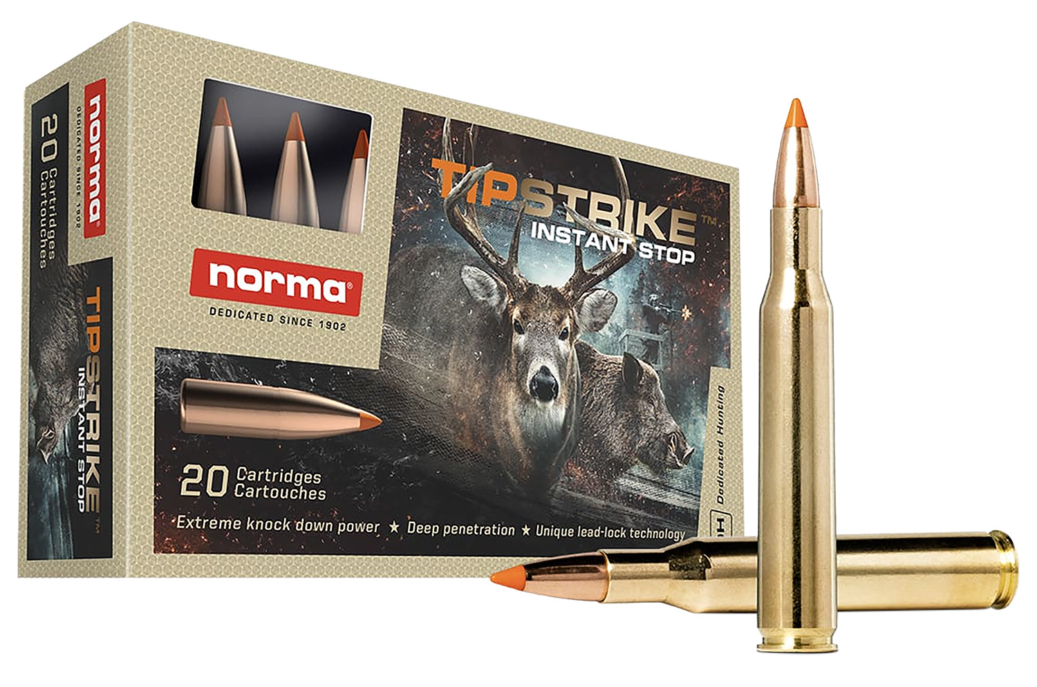 156098.jpg Norma Ammunition 20169292 Dedicated Hunting Tipstrike 270Win 140gr Polymer Tip 20 Per Box/10 Case