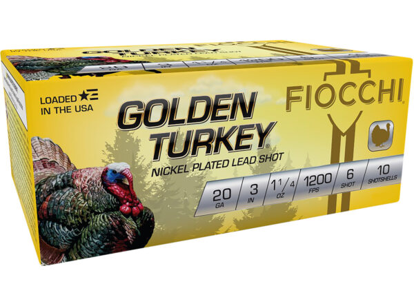 Fiocchi 203TRKC6 Golden Turkey 20Gauge 3" 1 1/4oz 6Shot 10 Per Box/10 Case