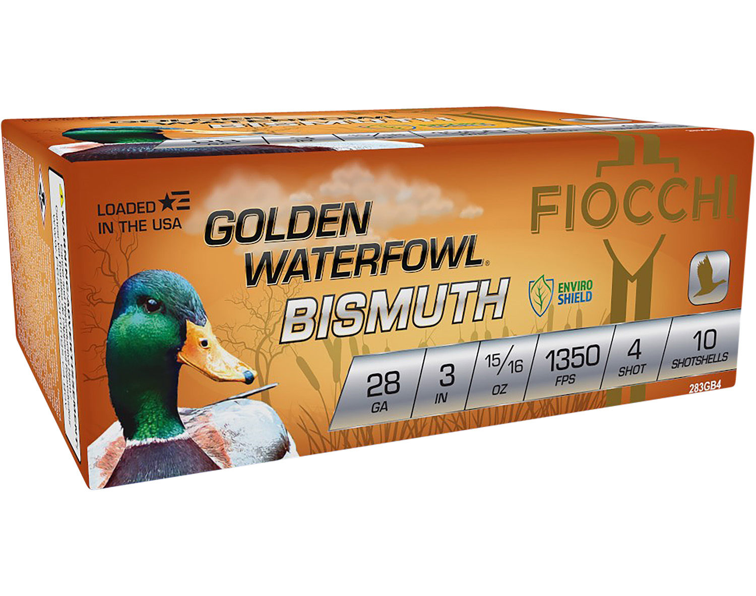 157277.jpg Fiocchi 283GB4 Golden Waterfowl Bismuth 28Gauge 3" 15/16oz 4Shot 10 Per Box/10 Case
