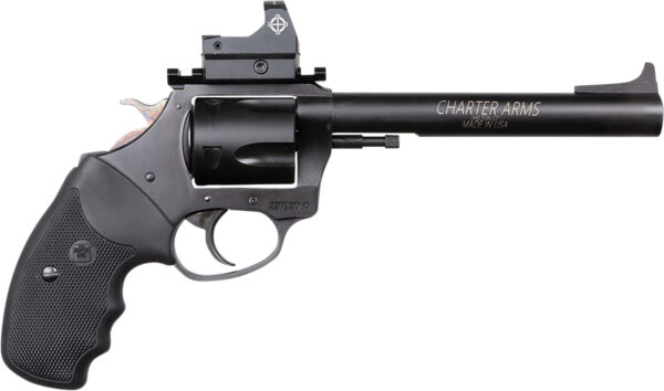 Charter Arms 64465 Mastiff Target Large Frame 44 Special 5 Shot, 6" Black Nitride Stainless Steel Barrel, Cylinder & Frame, Black Rubber Grip, Sightmark Micro Optic, Exposed Hammer