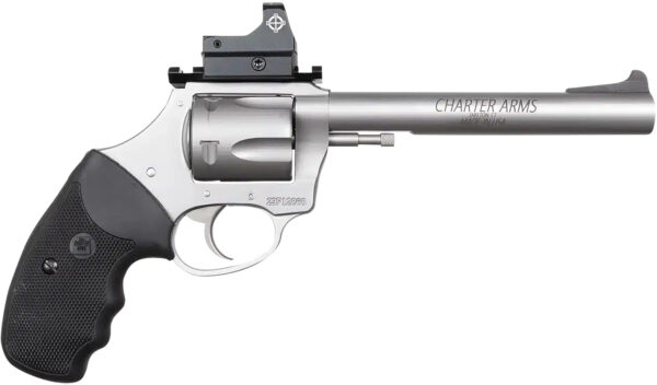 Charter Arms 79965 Mastiff Target Large Frame 9mm Luger 5rd, 6" Stainless Steel Barrel, Cylinder & Frame, Sightmark Micro Optic, Picatinny Rail, Black Rubber Grip, Exposed Hammer
