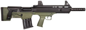 ATI ATIG20BDG Bulldog 20 Gauge Semi-Auto 3" 5+1 18.50" Black Steel Barrel, Black Aluminum Receiver, Picatinny Mount, Green Fixed Bullpup Stock