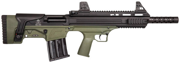 ATI ATIG20BDG Bulldog 20 Gauge Semi-Auto 3" 5+1 18.50" Black Steel Barrel, Black Aluminum Receiver, Picatinny Mount, Green Fixed Bullpup Stock
