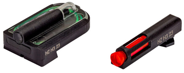 HiViz GLMFD21 FastDot H3 Sight Set for Glock MOS Red Fiber Optic Front Sight-Green Tritium Rear Sight