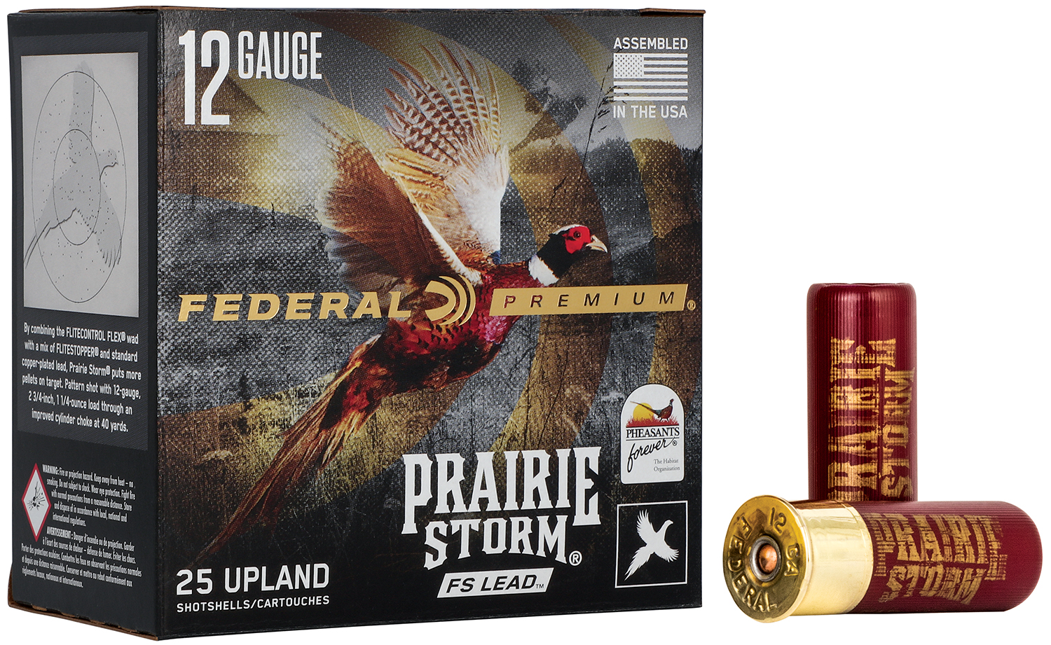 162256.jpg Federal PFX126FS4 Premium Prairie Storm FS 12Gauge 2.75" 1 1/4oz 4Shot 25 Per Box/10 Case