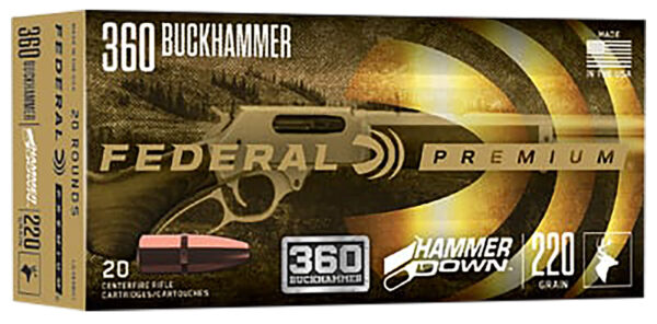 Federal LG360BH1 Premium HammerDown 360Buckhammer 220gr Soft Point 20 Per Box/10 Case