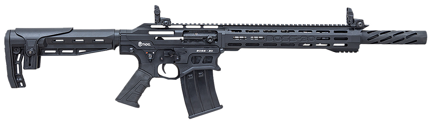 Citadel Boss-30 Semi-Auto Shotgun, 12 Gauge, 18.75-Inch, Black Cerakote
