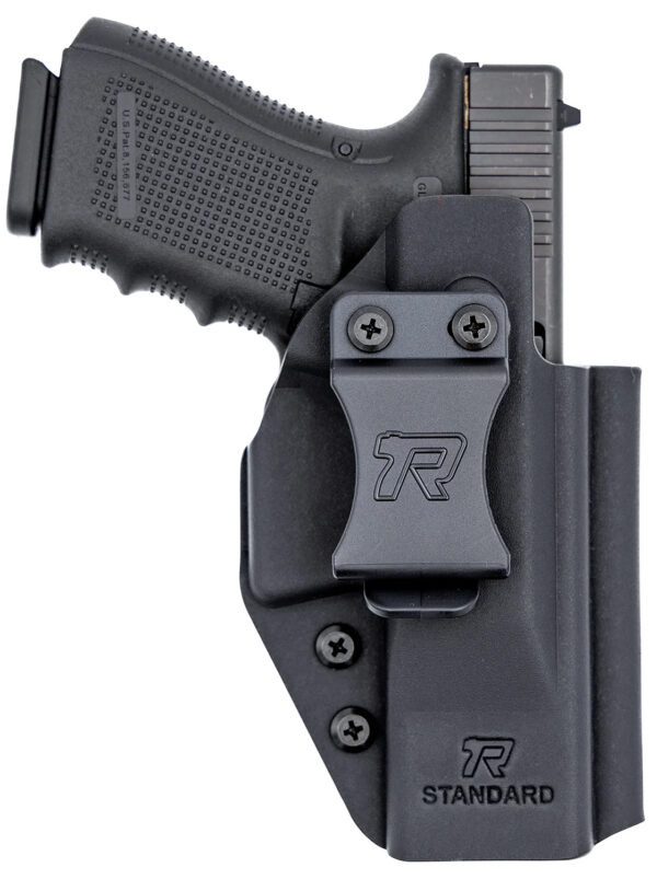 Rounded Gear RGUNVRSLSTNDRDBLK Universal Kydex IWB Black Kydex Belt Clip Fits Standard Sized Handguns Right Hand
