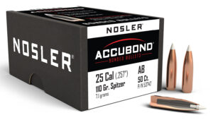 Nosler AccuBond .25 Cal 110gr Spitzer BT Bullets