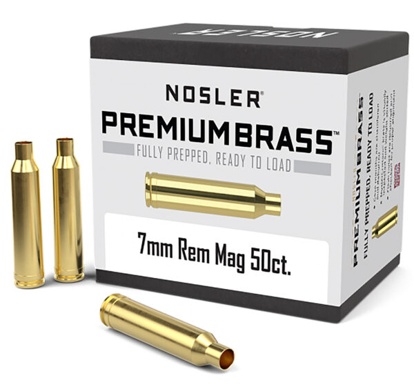 Nosler 7mm Remington Magnum Unprimed Rifle Brass, 50-Count