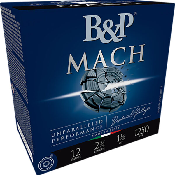 B&p Ammunition 12B78F27 Mach 12Gauge 2.75" 7/8oz 7.5Shot 25 Per Box/10 Case