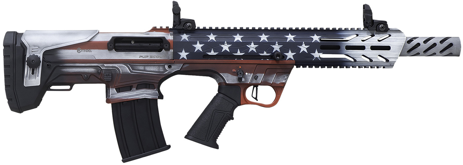 Citadel Pup Scout Bullpup Shotgun, 12 Gauge, 18.5-Inch, USA Flag