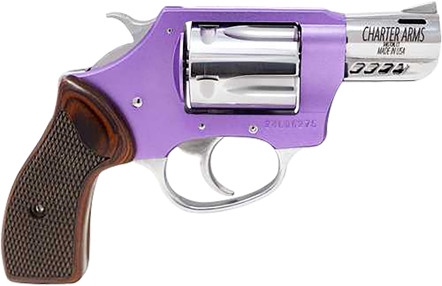 Charter Arms Off Duty Coyote Revolver, .380 ACP, 2-Inch Ported Barrel, Lavender, Rosewood Grip