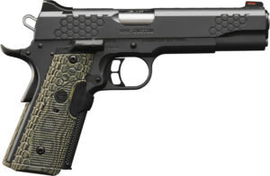 Kimber Mfg, Inc 3000358 KHX Custom 45 ACP 8+1 5" Stainless Match Grade Barrel, KimPro II Gray Serrated Stainless Steel Slide, Kimpro II Gray Stainless Steel Frame w/Beavertail, G10 MagGrip w/Red Laser
