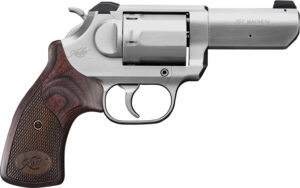 Kimber Mfg, Inc 3400016 K6S DA/SA 357 Mag 6 Shot 3" Brushed Stainless Steel Barrel & Cylinder, Brushed Stainless Steel Frame, Diamond Checkering Grip, Exposed Hammer