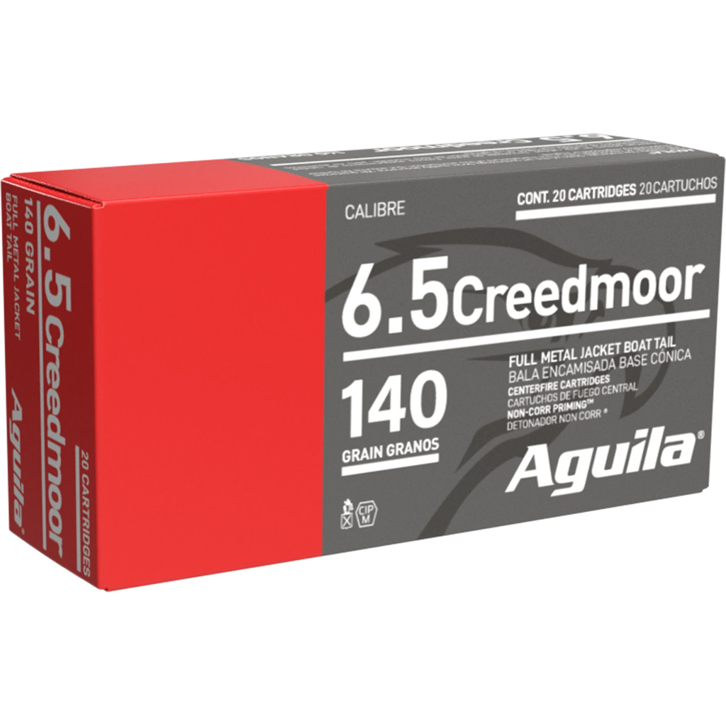 Aguila 6.5 Creedmoor 140gr FMJBT Rifle Ammunition, 20-Round Box