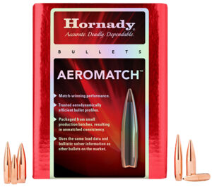 Hornady AeroMatch Bullets, .22 Cal .224in 69gr HPBT