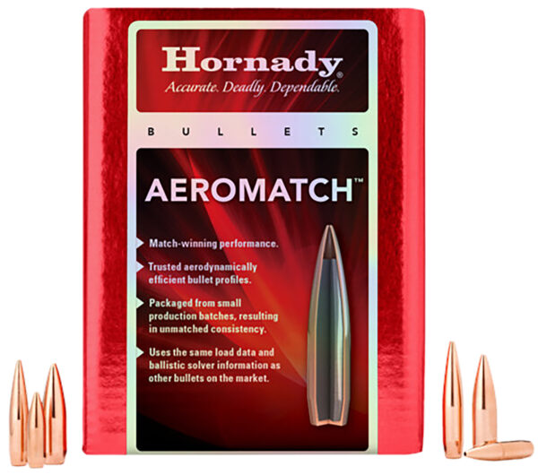 Hornady AeroMatch Bullets, .22 Cal .224in 69gr HPBT