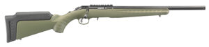 Ruger 8336 American Sports South Exclusive Full Size 17 HMR 9+1 18" Satin Blued Steel Threaded Barrel & Alloy Steel Receiver w/Scope Rail, Green Fixed Synthetic Stock, Right Hand