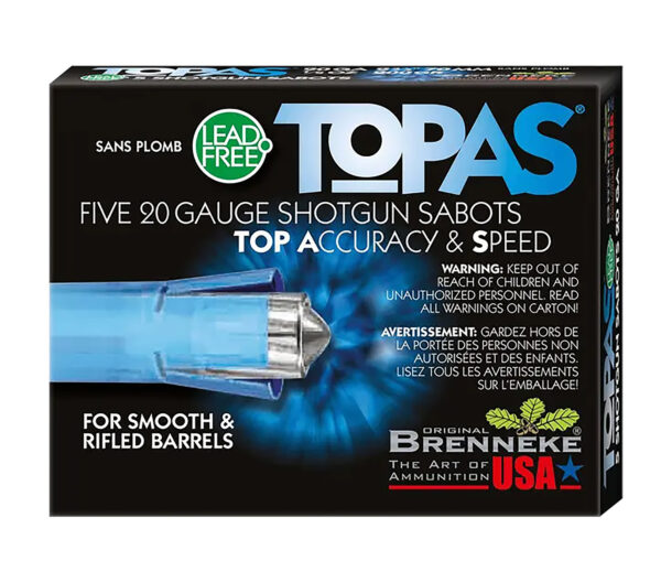 Brenneke SL202TOPN TOPAS 20Gauge 2.75" 1/2oz Sabot Slug Shot 5 Per Box/50 Case