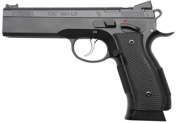 Cz Custom Shop 96336 A01-LD 9mm Luger 19+1 5" Match Grade Bull Barrel, Black Optic Cut/Serrated Steel Slide, Black Polycoat Steel Frame w/Beavertail, Black G10 Grip, Long Dustcover