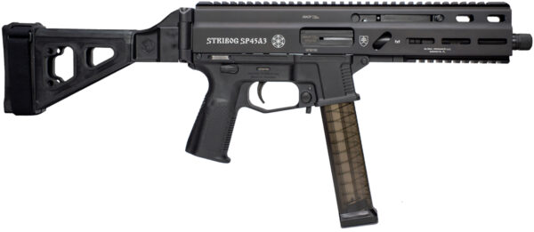 Grand Power Stribog SP45A3 Pistol, .45 ACP, 8-Inch, SB Tactical Brace, 20-Round