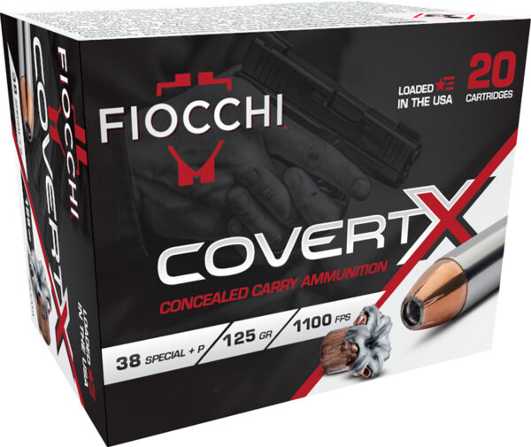 Fiocchi 38CCWA CovertX 38Special +P 125gr Jacketed Hollow Point 20 Per Box/10 Case