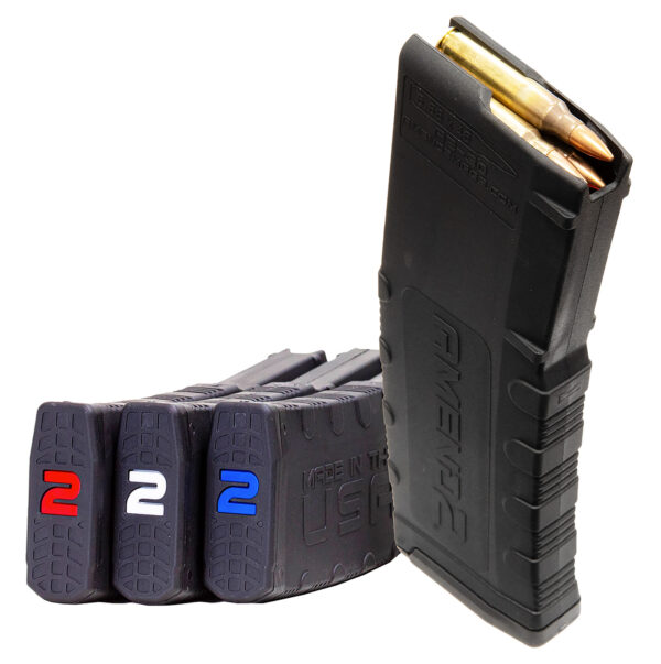 Amend2 3PACK556BLK30 MOD-2 30rd 5.56 NATO Fits AR-15 Red/White/Blue Polymer