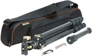 Leupold Alpine carbon fiber tripod folded 18.5 in, max height 58 in