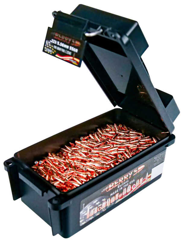 Berry's Superior FMJBT Bullets, .223/5.56 55gr, 1500ct MiniCan