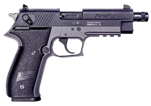 GSG GERG2213TFFSA FireFly 22 LR 13+1 4.90" Black Threaded Barrel, Aluminum Serrated Slide, Smoke Gray Aluminum Frame w/Picatinny Rail, Textured Grip