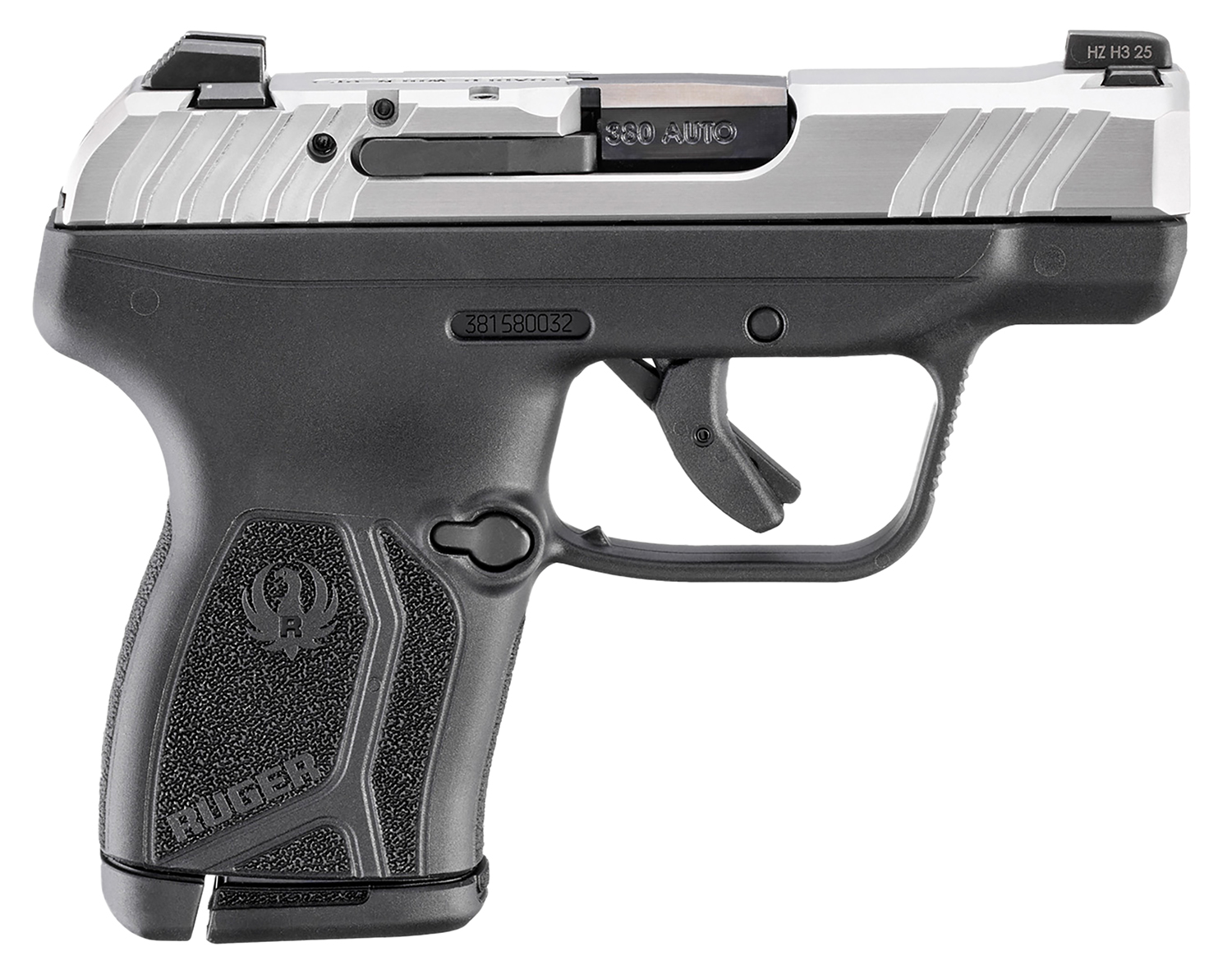 182907.jpg Ruger 13754 LCP Max *CA Complaint 380 ACP 10+1 2.80" Black Oxide Alloy Steel Barrel, Matte Stainless Steel Serrated Slide, Black Polymer Frame, Textured Grip