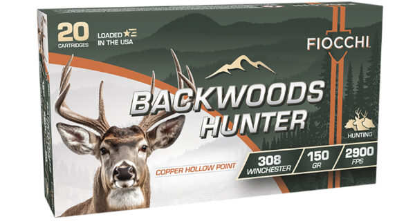 Fiocchi 308BHC Backwoods Hunter 308Win 150gr Copper Hollow Point 20 Per Box/10 Case