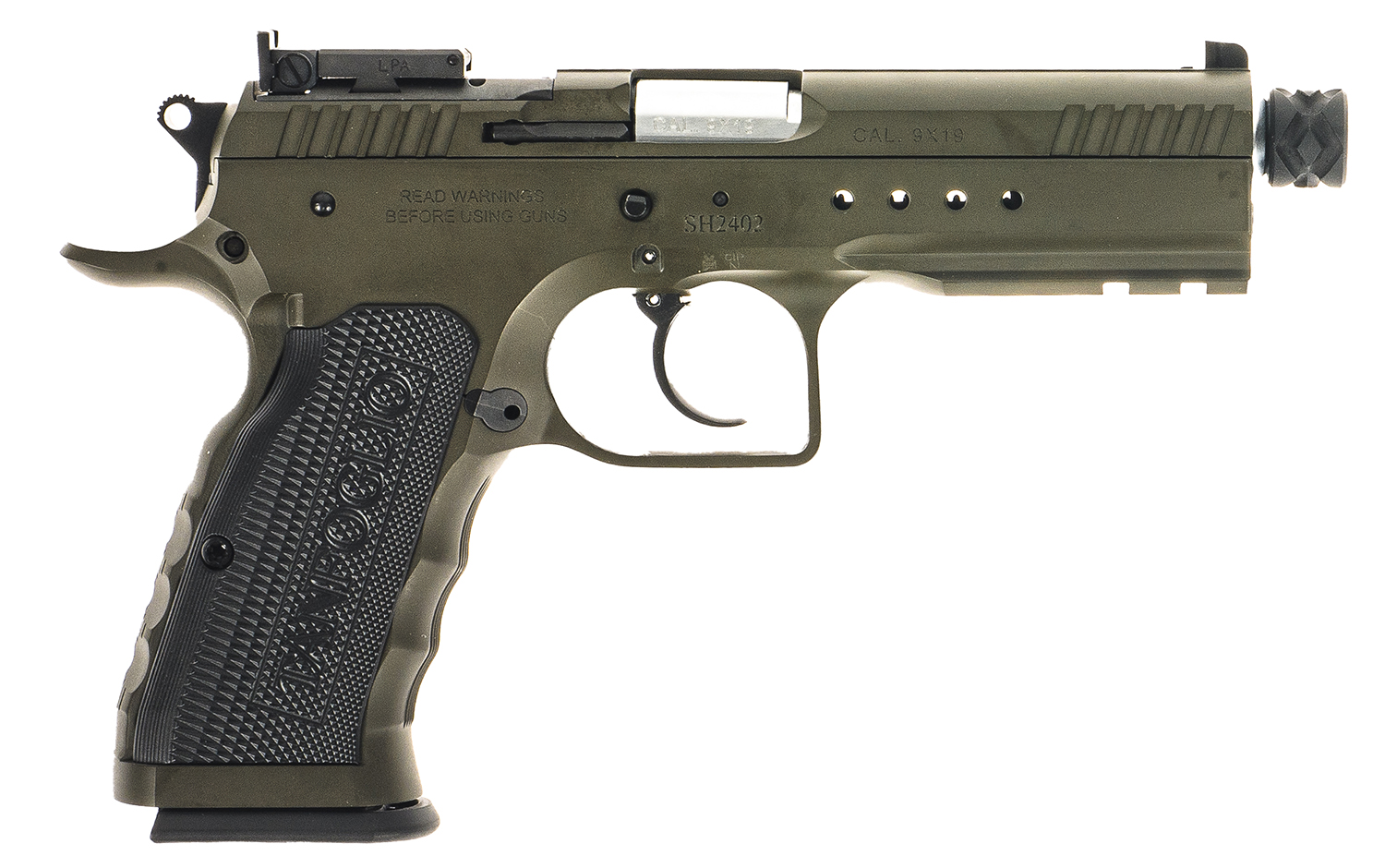 Tanfoglio Defiant Tactical Pro Pistol, 9mm, 4.5-Inch Threaded, Green