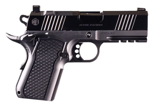 Alpha Foxtrot AF1911-S15 Pistol, 9mm, 3.5-Inch Barrel, Black DLC, 15-Round