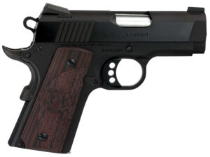 Colt Mfg O7800XE Defender Compact 45 ACP 7+1 3" Black Steel Barrel, Blued Serrated Slide, Matte Black Cerakote Aluminum Frame w/Beavertail, Black Cherry Tactical G10 Grips, Ambidextrous