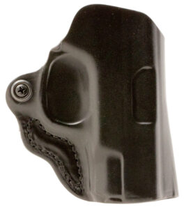 DeSantis Gunhide 019BA8BZ0 Mini Scabbard OWB Black Leather Compatible w/Glock 43, Belt Slide Mount, Right Hand