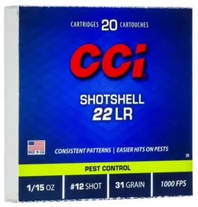 CCI 22 LR SHOTSHELL 12 SHOT * 20 RD/BX 100 BX/CS