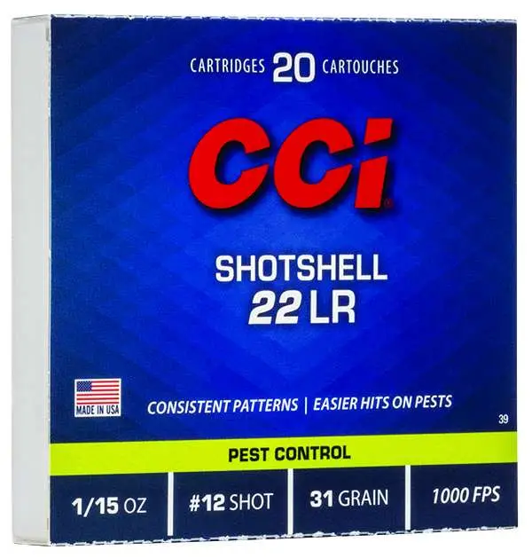 CCI 22 LR SHOTSHELL 12 SHOT * 20 RD/BX 100 BX/CS