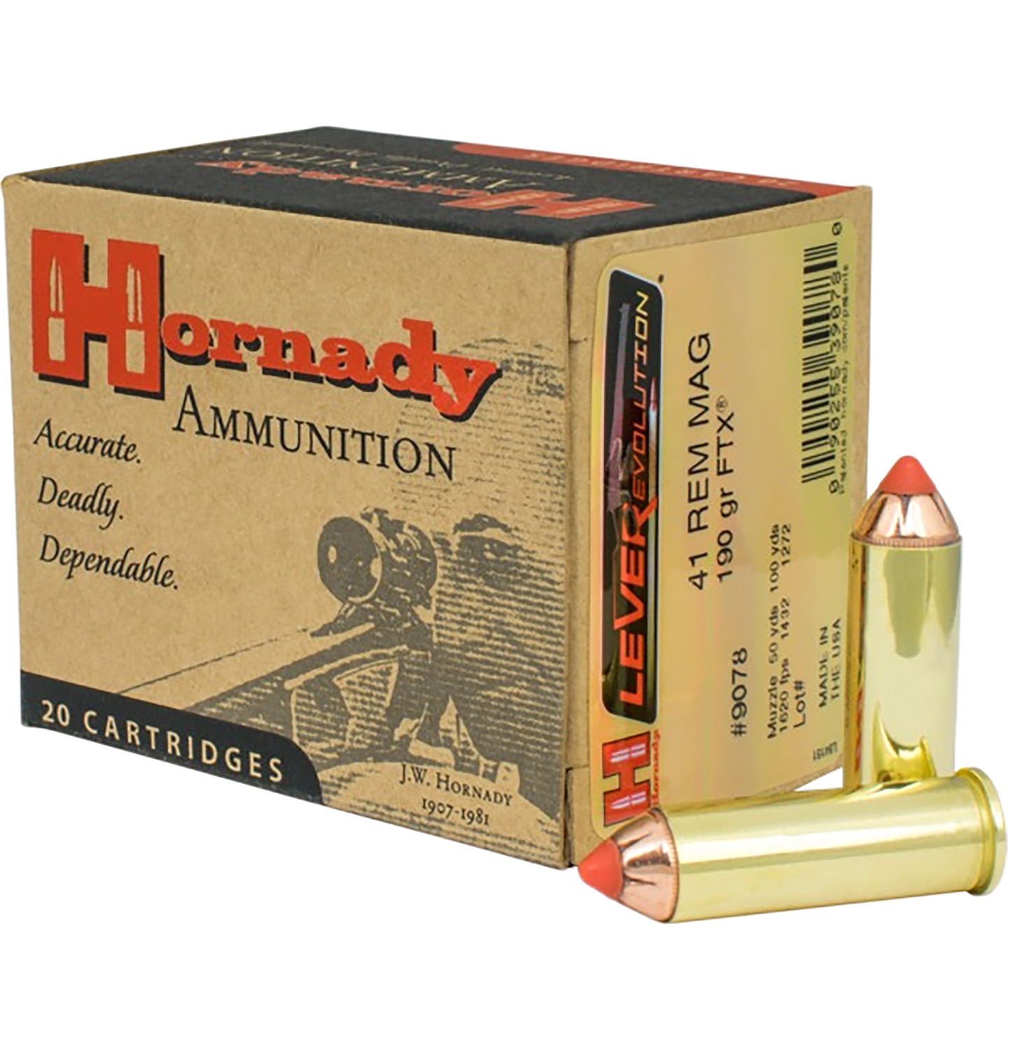 Hornady LEVERevolution .41 Remington Magnum 190 gr, 20-Round Box