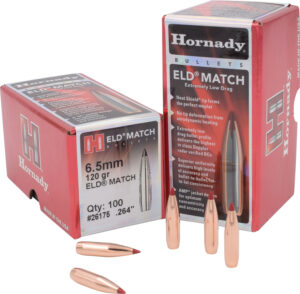 Hornady 26175 ELD Match 6.5mm .264 120 gr Extremely Low Drag Match 100 Per Box/ 25 Case