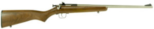 Crickett KSA3238 Youth 22 LR 1rd 16.12" Stainless Steel Barrel, Fixed Front/Adjustable Rear Peep Sights, Walnut Stock w/11.5" LOP, Rebounding Firing Pin Safety