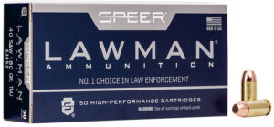 Speer 53652 Lawman 40S&W 180gr Total Metal Jacket 50 Per Box/20 Case