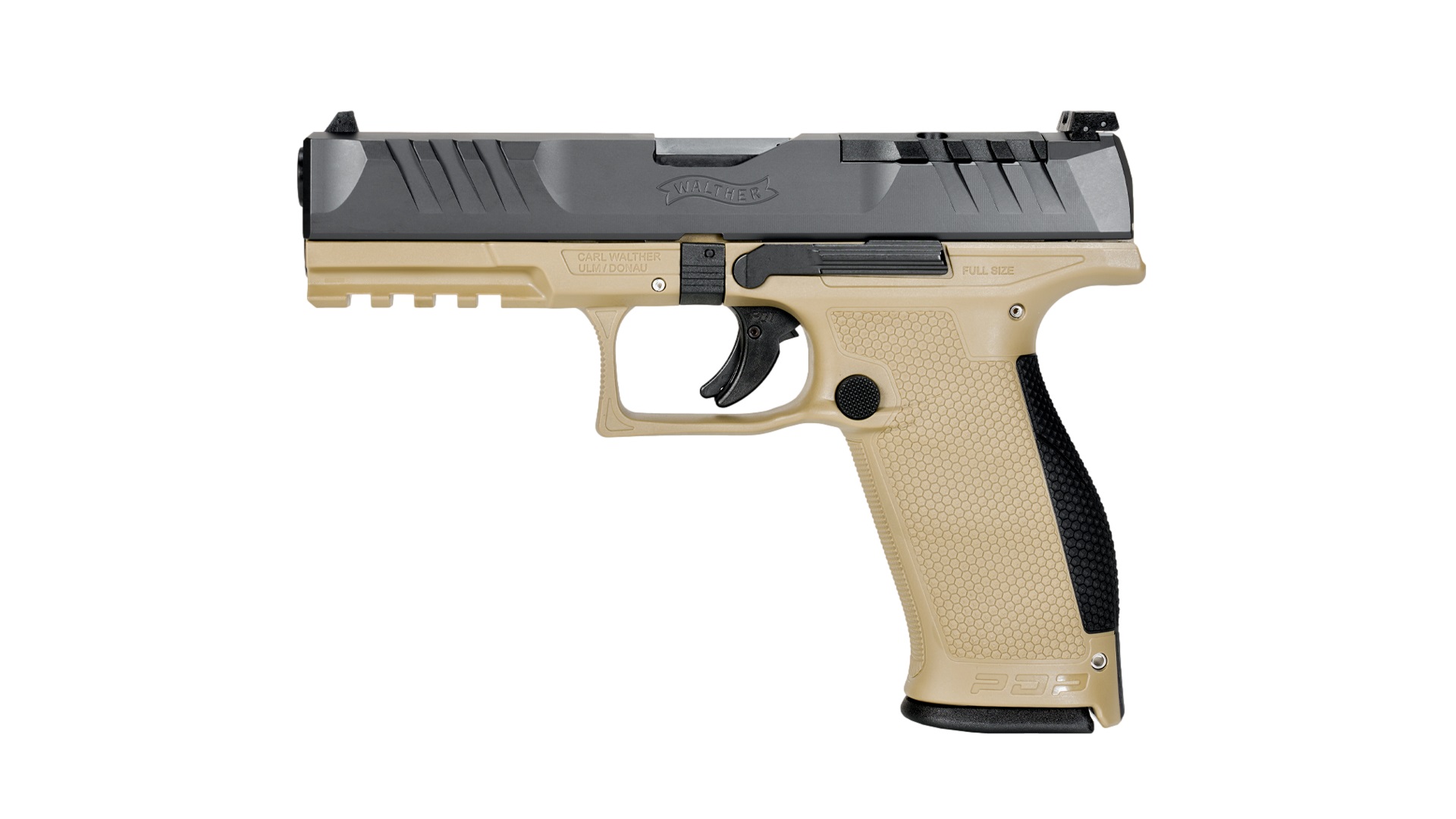 Walther PDP Full Size Pistol, 9mm, Black/Tan, Optic Ready, 4.5-Inch, 18-Round
