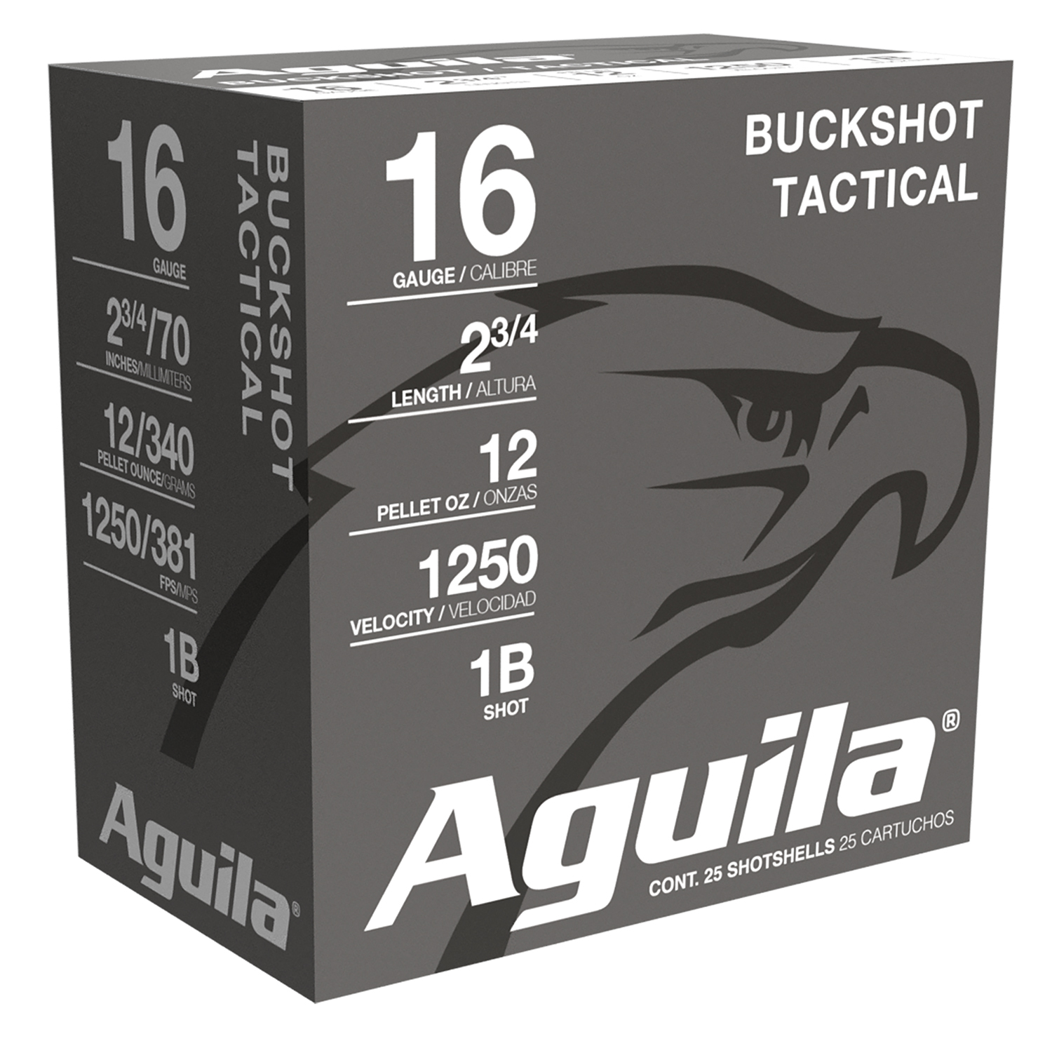 2987.jpg Aguila 1C1601BA Buckshot 16Gauge 2.75" 1 1/8oz 1Buck Shot 25 Per Box/10 Case