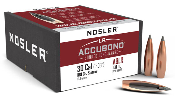Nosler AccuBond Long Range .30 Caliber 168gr Spitzer Point Boat Tail Bullets