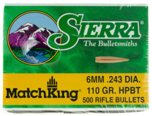 Sierra MatchKing Bullets, 6mm/.243 Caliber, 110 gr, 500