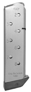 CMC Products MMG45FS8P Match Grade 8rd 45 ACP Fits 1911 Government Stainless/Black